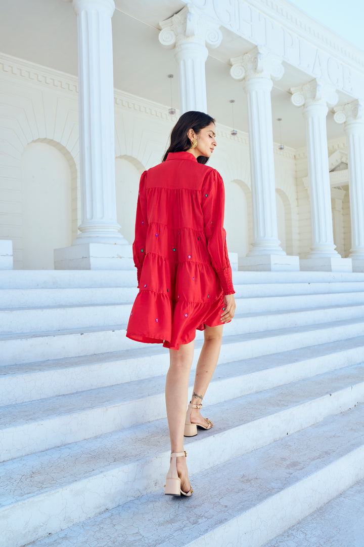 Scarlet Frill Dress
