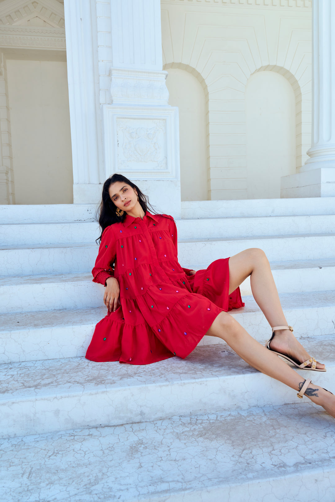 Scarlet Frill Dress