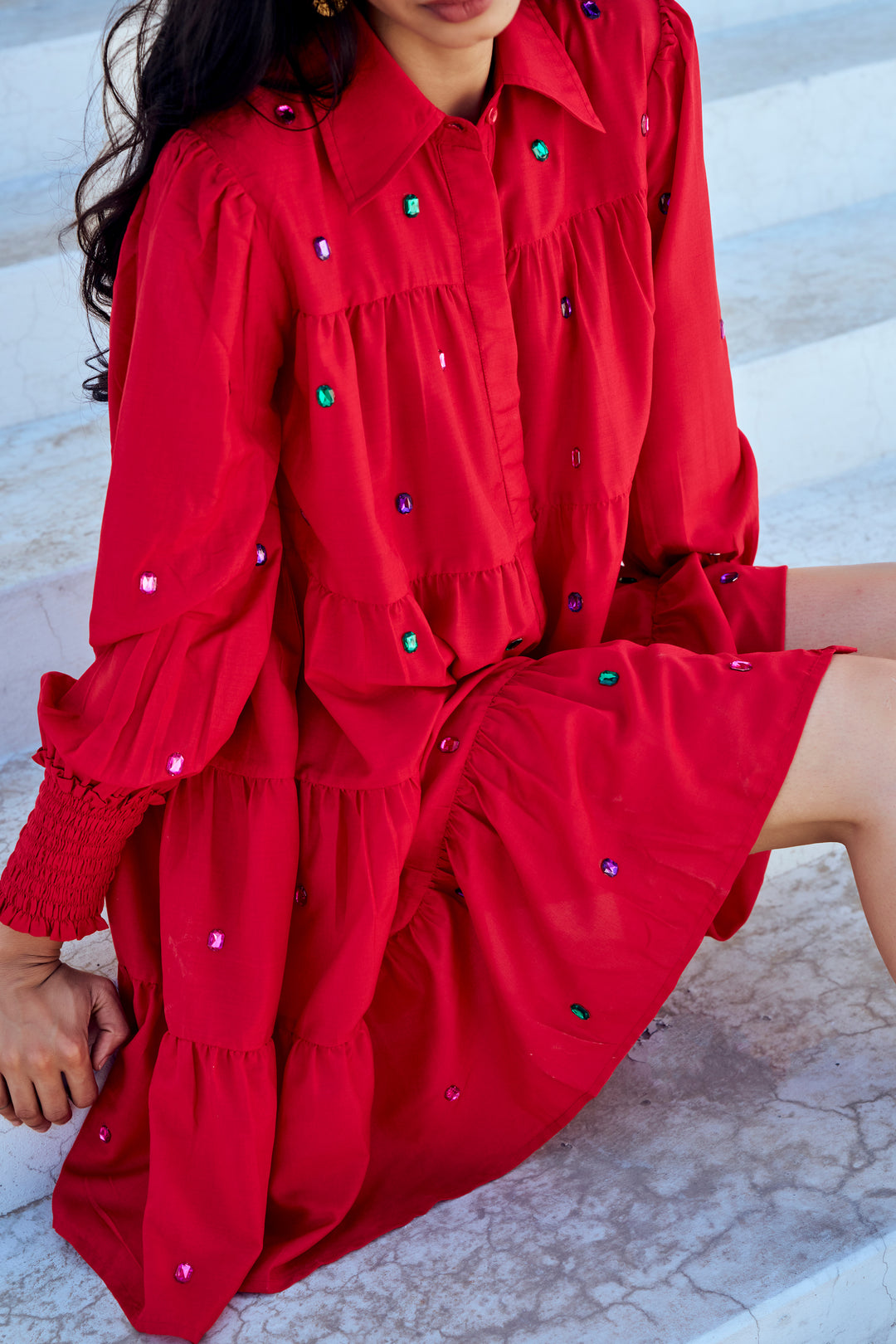 Scarlet Frill Dress