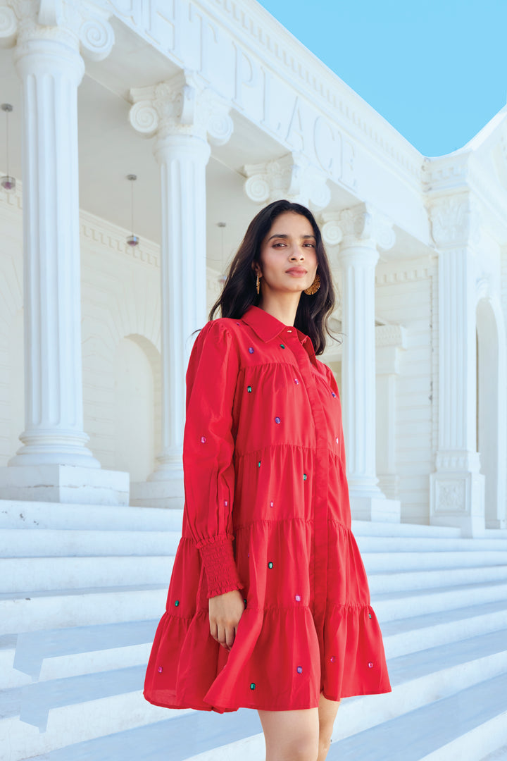 Scarlet Frill Dress