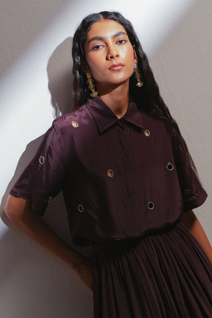 Plum Shirt & Skirt
