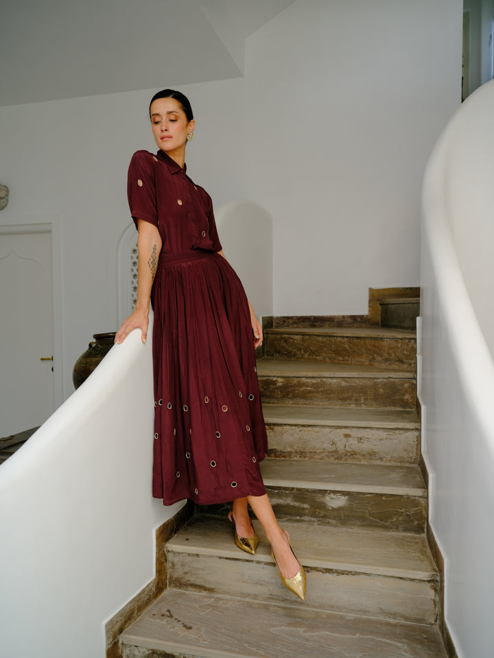Plum Shirt &amp; Skirt