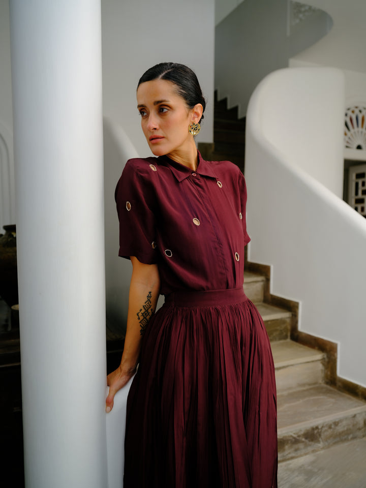 Plum Shirt &amp; Skirt