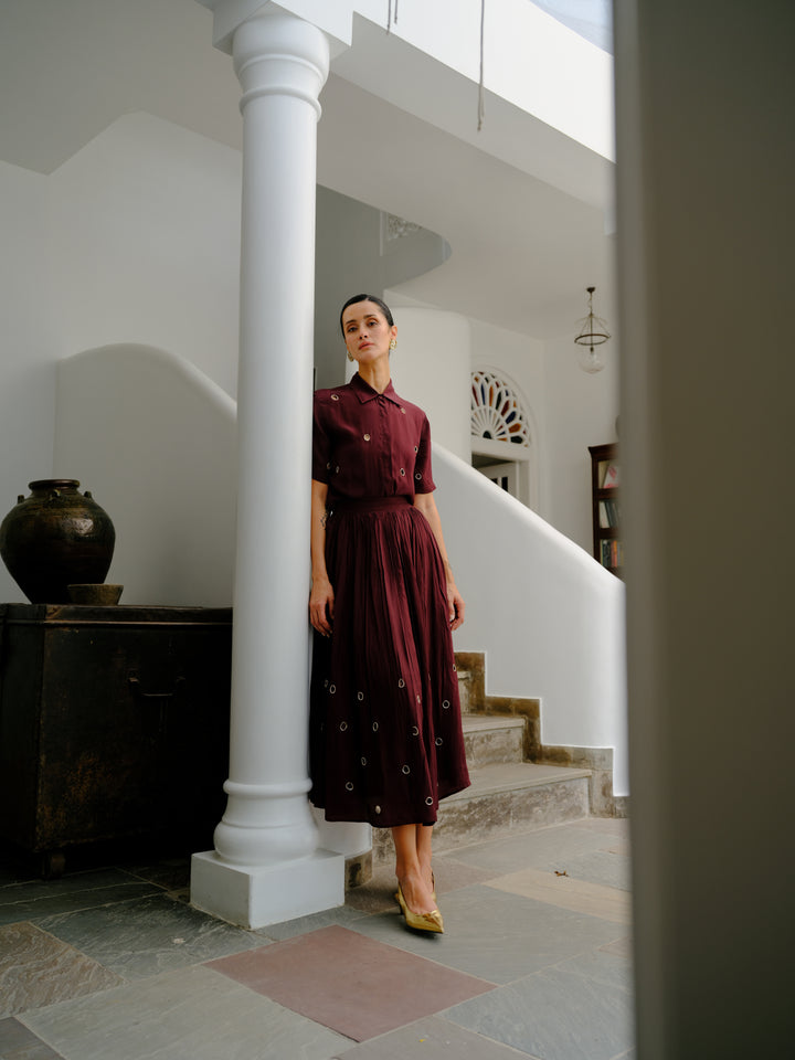 Plum Shirt &amp; Skirt
