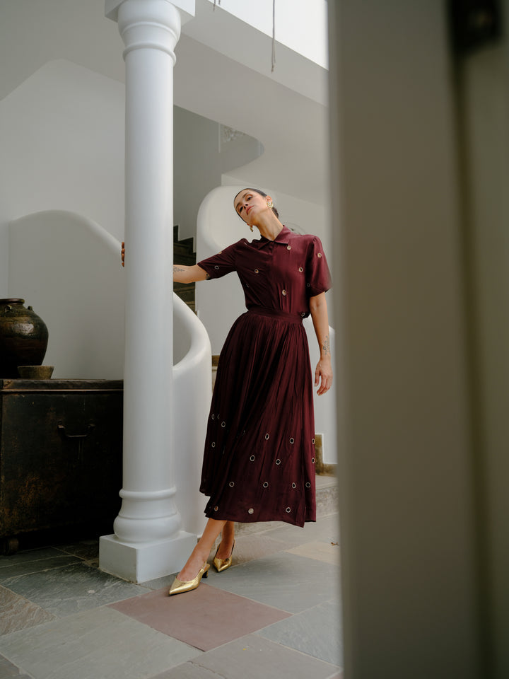 Plum Shirt &amp; Skirt