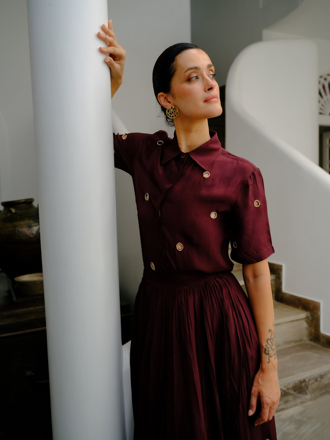 Plum Shirt &amp; Skirt