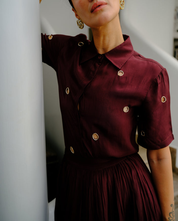 Plum Shirt &amp; Skirt
