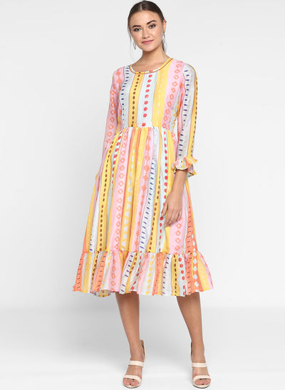 Get Delphinium Bell Sleeve Dress