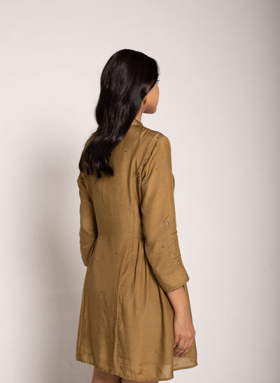 Shop Online Pleated Button-up Dress