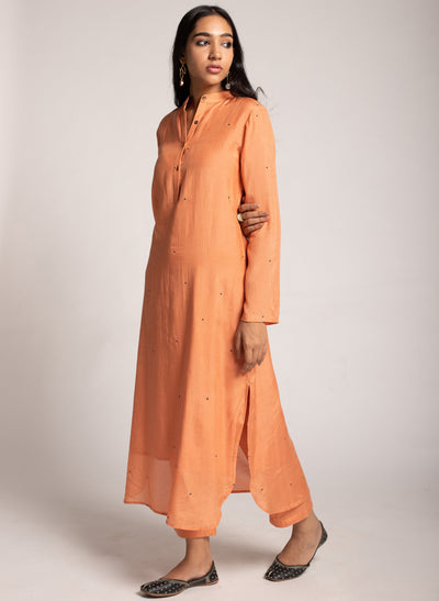 Get Orange Kira Kurta