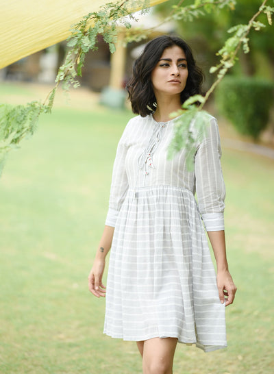 Buy Grey Coloured Tassle Dress
