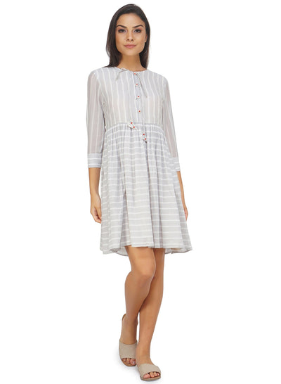 Shop Grey Coloured Tassle Dress