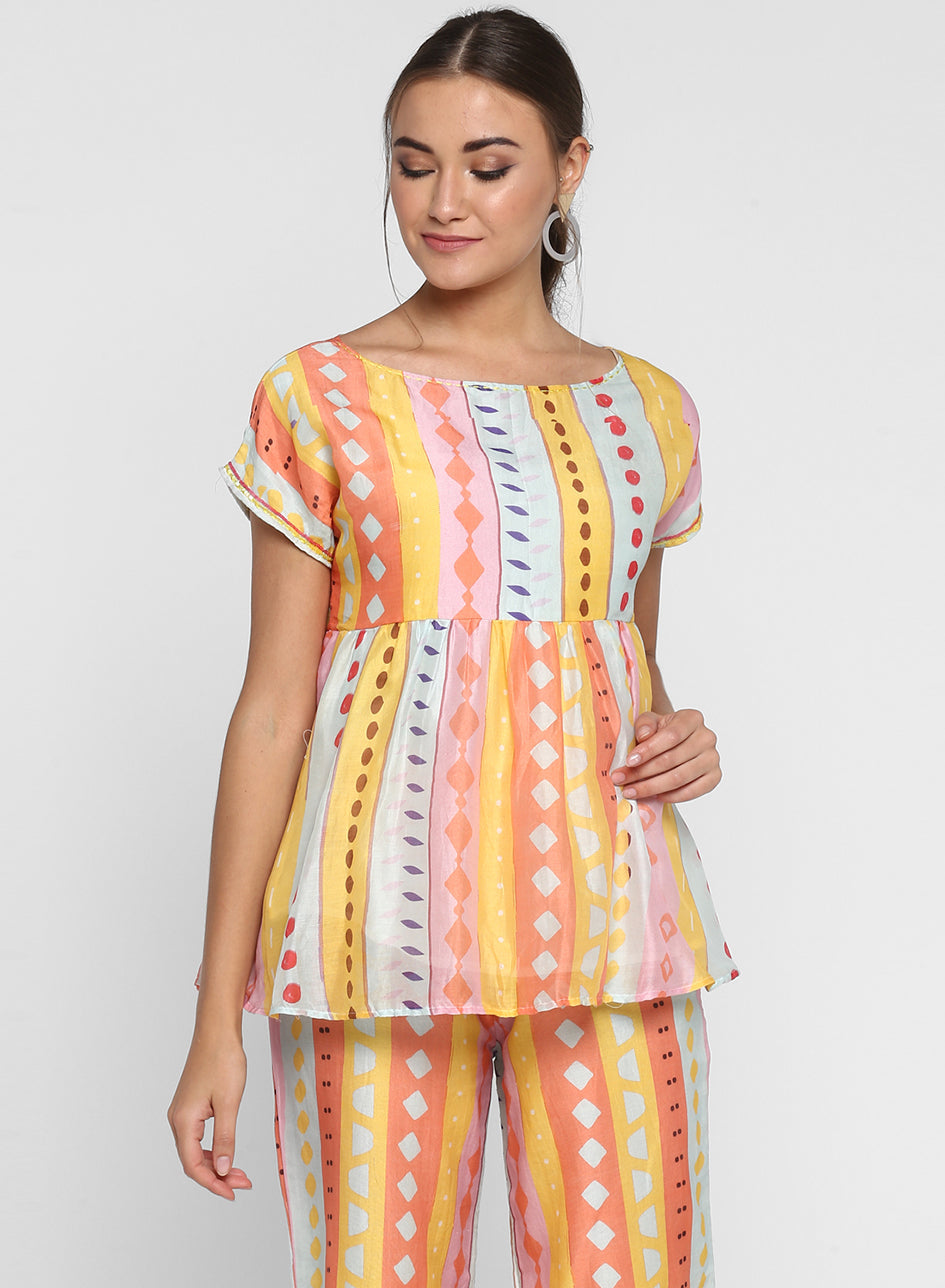 Get Delphinium Peplum Top
