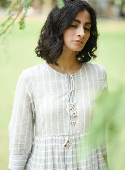 Grey Coloured Tassle Dress Online