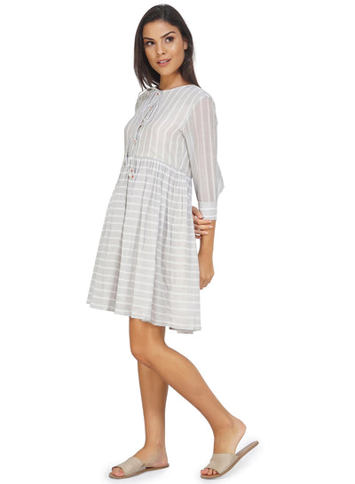 Online Grey Coloured Tassle Dress