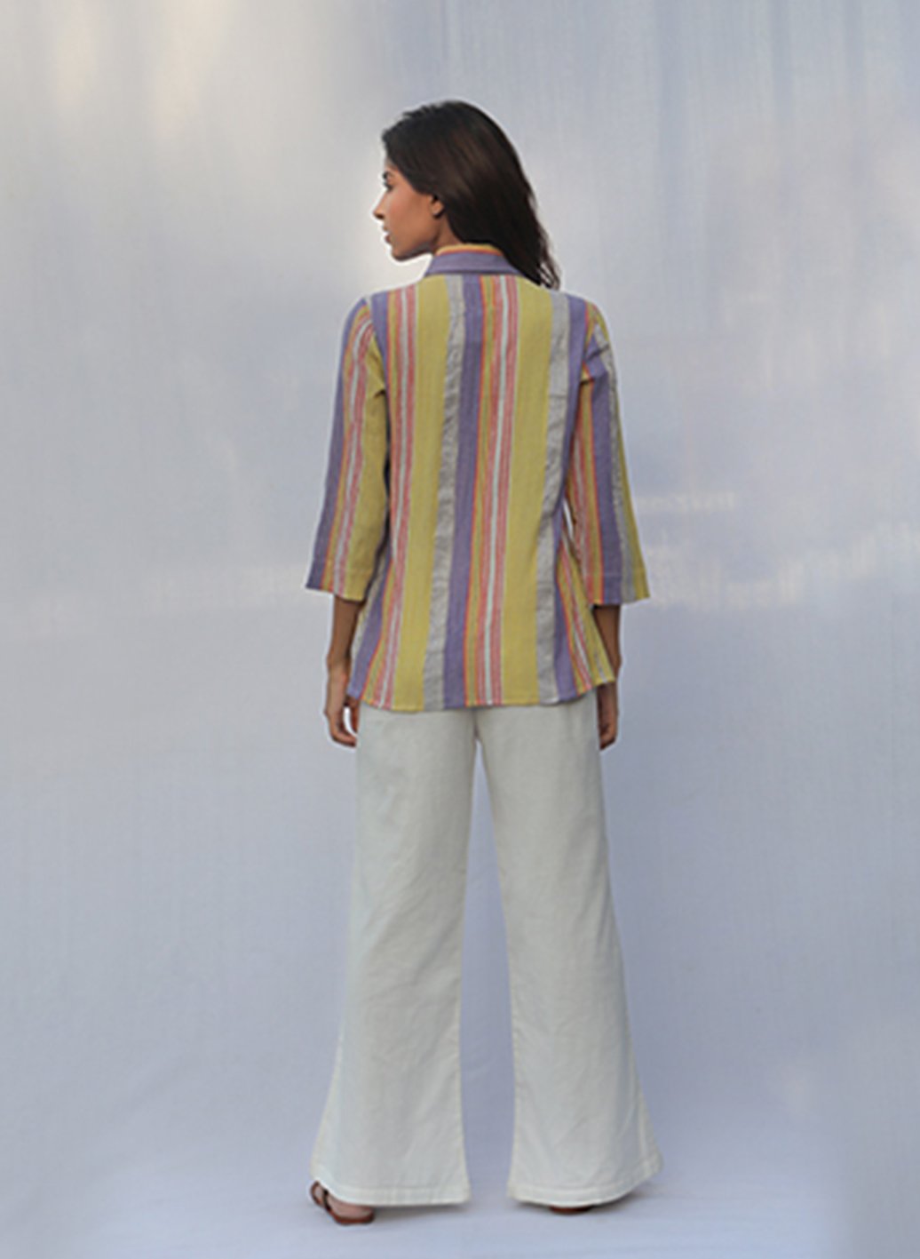 Multi-Couloured Gathered Shirt