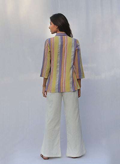 Multi-Couloured Gathered Shirt