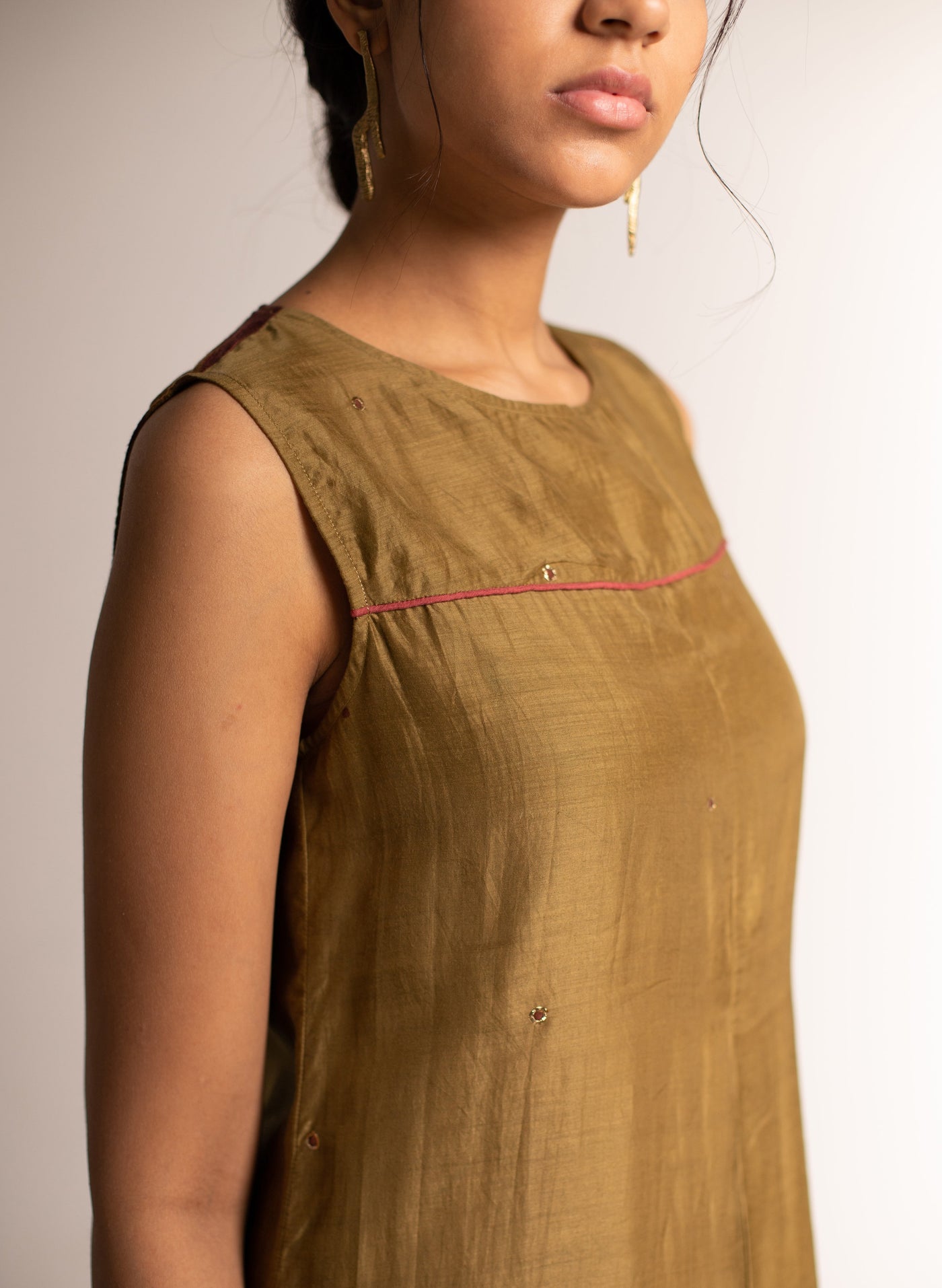 Shop Bamboo Silk Cut Sleeve Dress