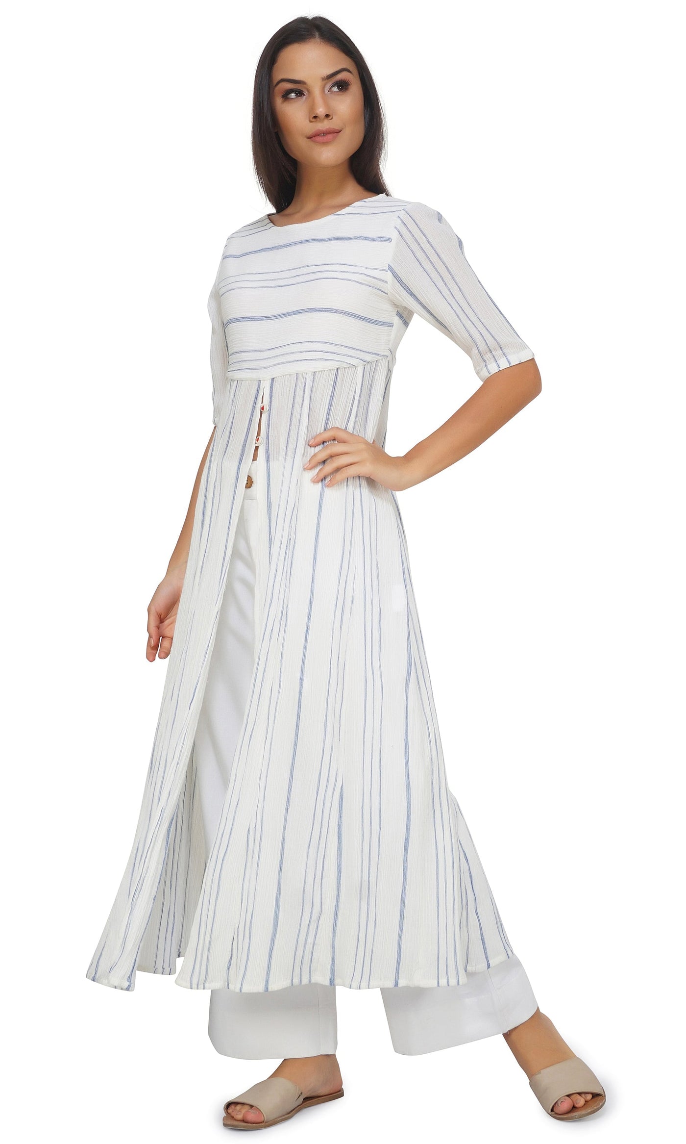 Get Online Vanilla Slit Kurta
