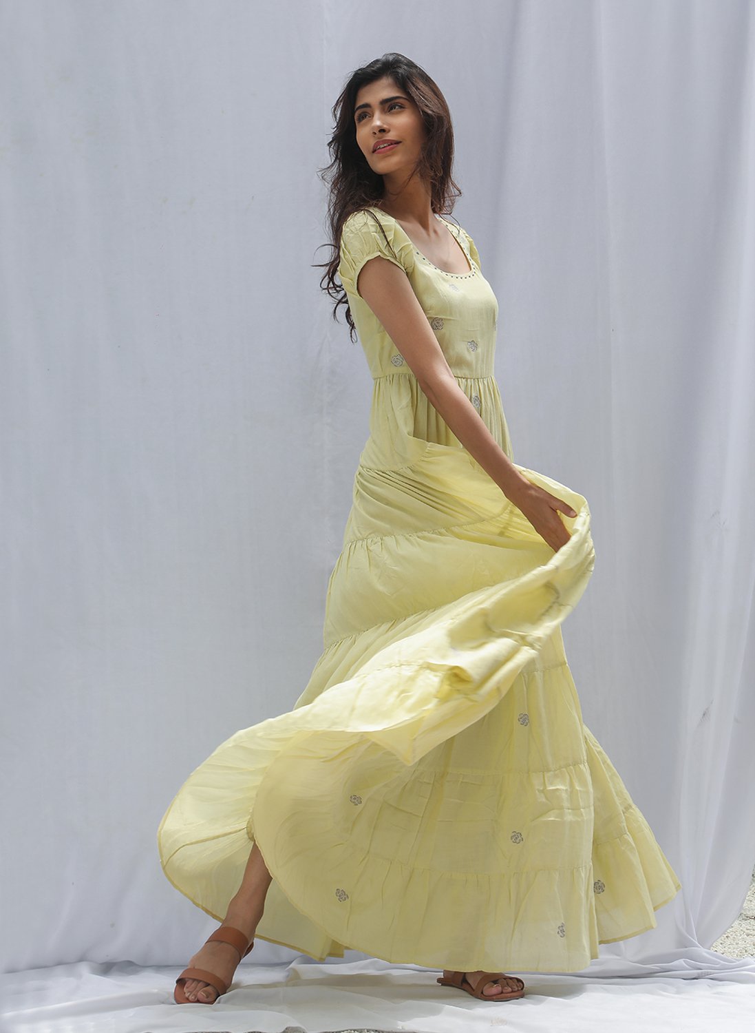 Puff Sleeve Maxi Dress Online 