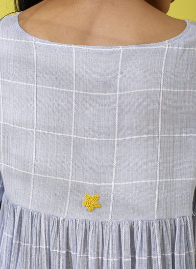 Chequered Frilled Dress