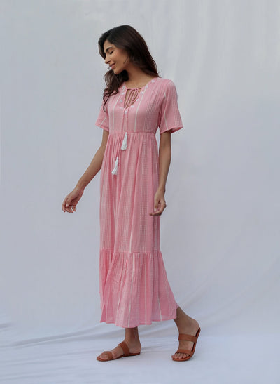 Online Luna Gathered Midi Dress