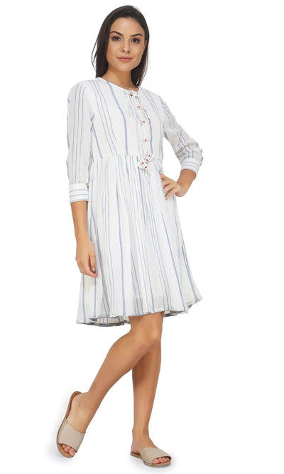 White Coloured Tassle Dress for Women
