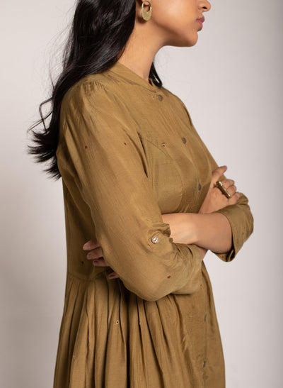 Buy Pleated Button-up Dress Online