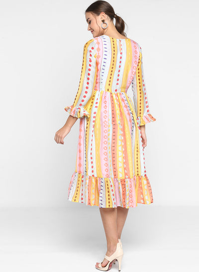 Online Delphinium Bell Sleeve Dress