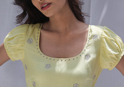 Buy Online Puff Sleeve Maxi Dress