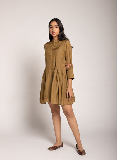 Buy Pleated Button-up Dress