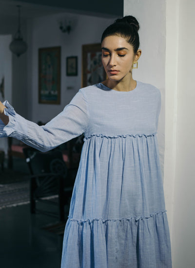 Shop Online Blue Tiered Dress 