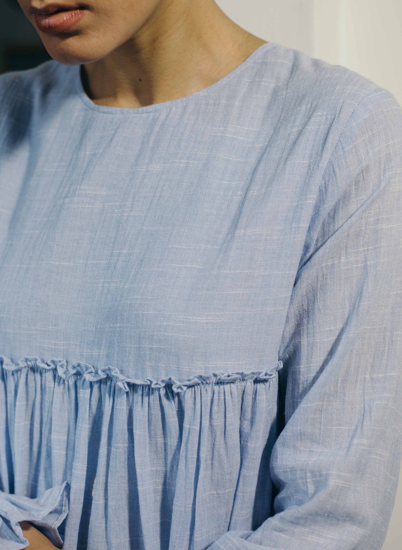 Shop Online Blue Tiered Dress 