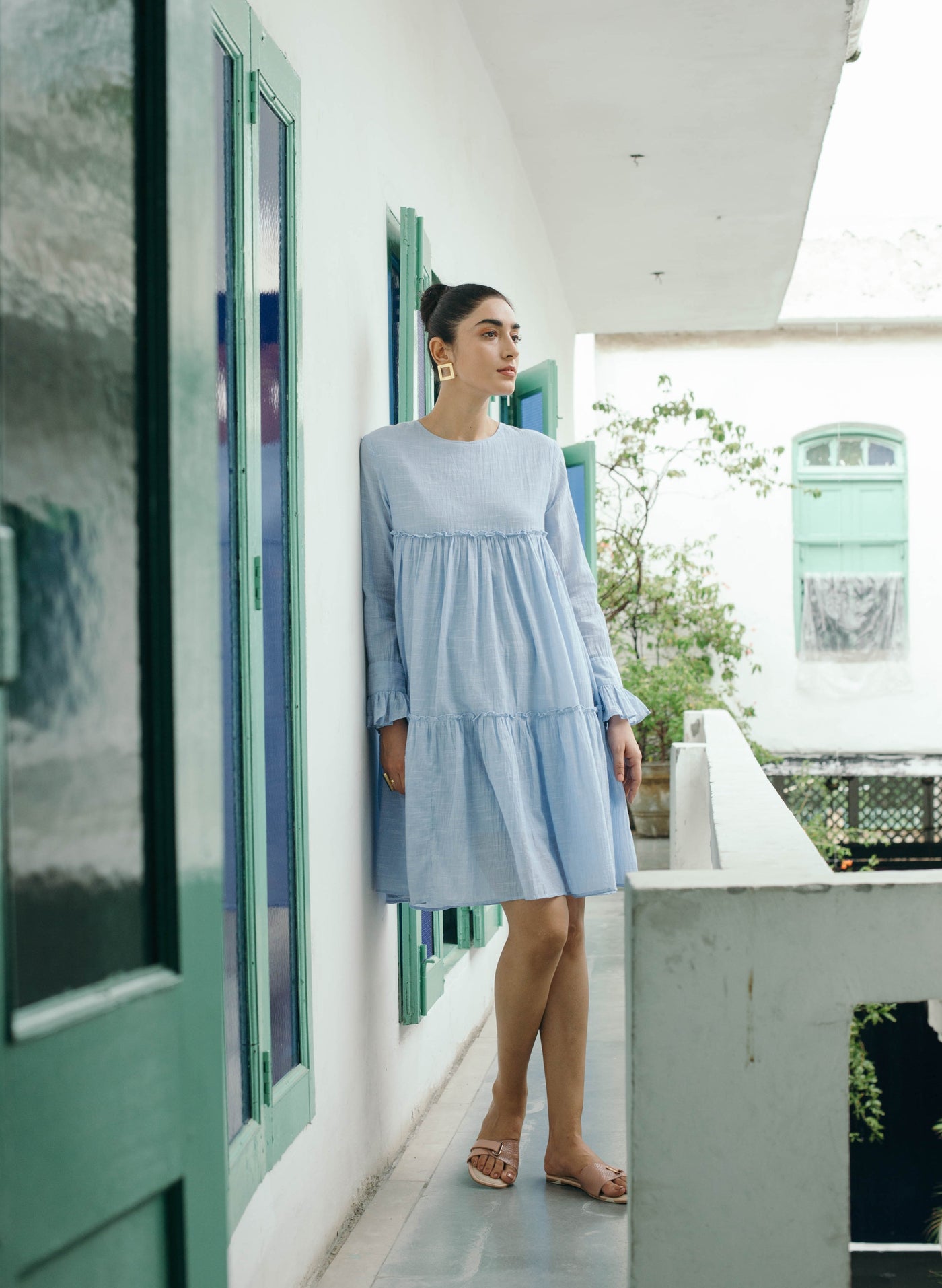 Blue Tiered Dress for Women