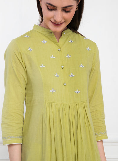 Buy Bhini Cotton Pleated Kurta