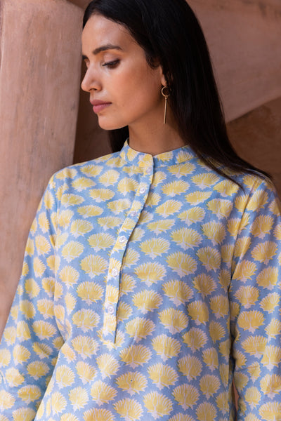 Bhumi Block Printed Nehru collar Short Kurta