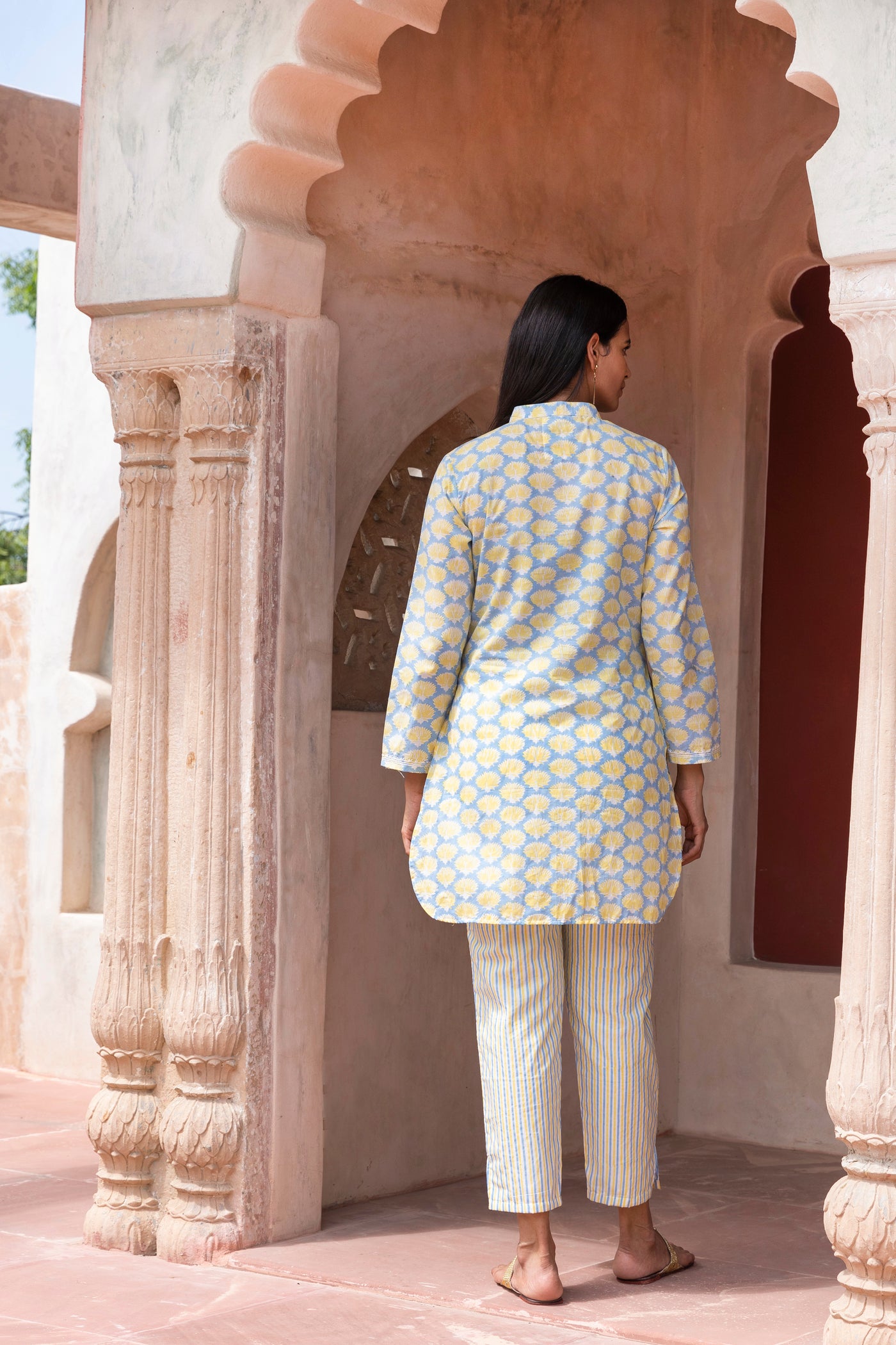 Bhumi Block Printed Nehru collar Short Kurta