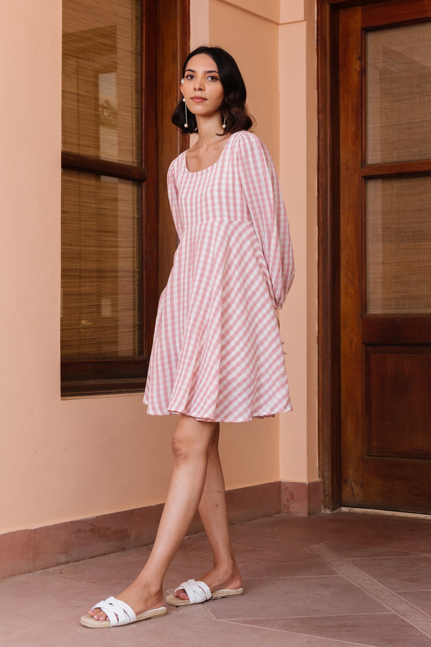 Blush Gingham Dress 