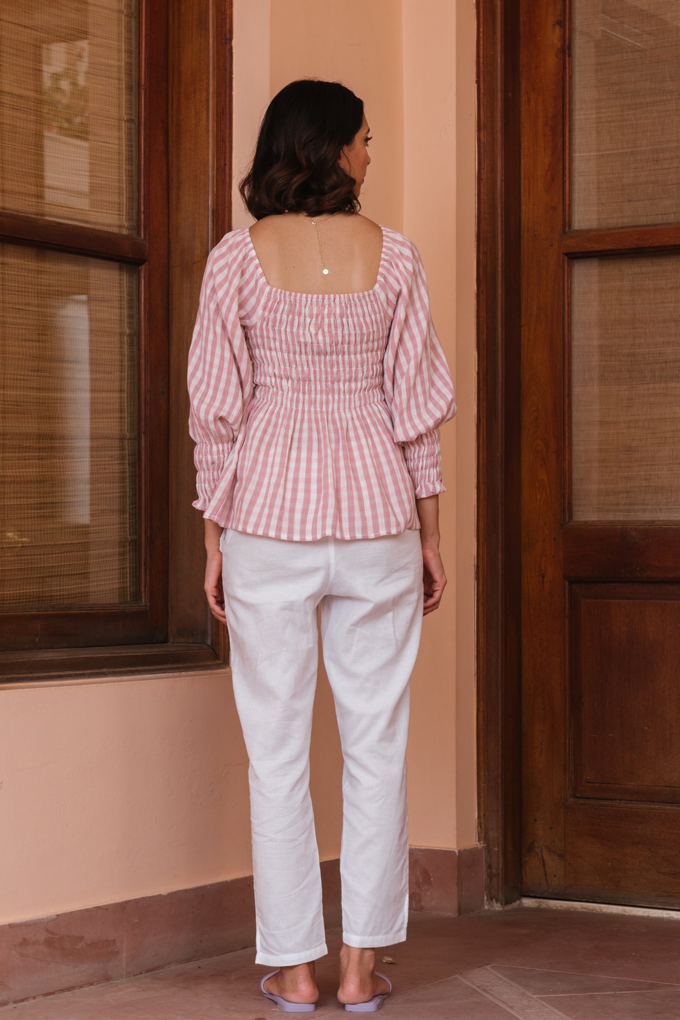 Blush Gingham Top