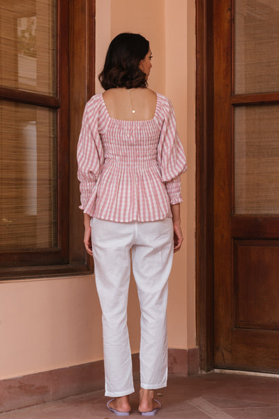 Blush Gingham Top
