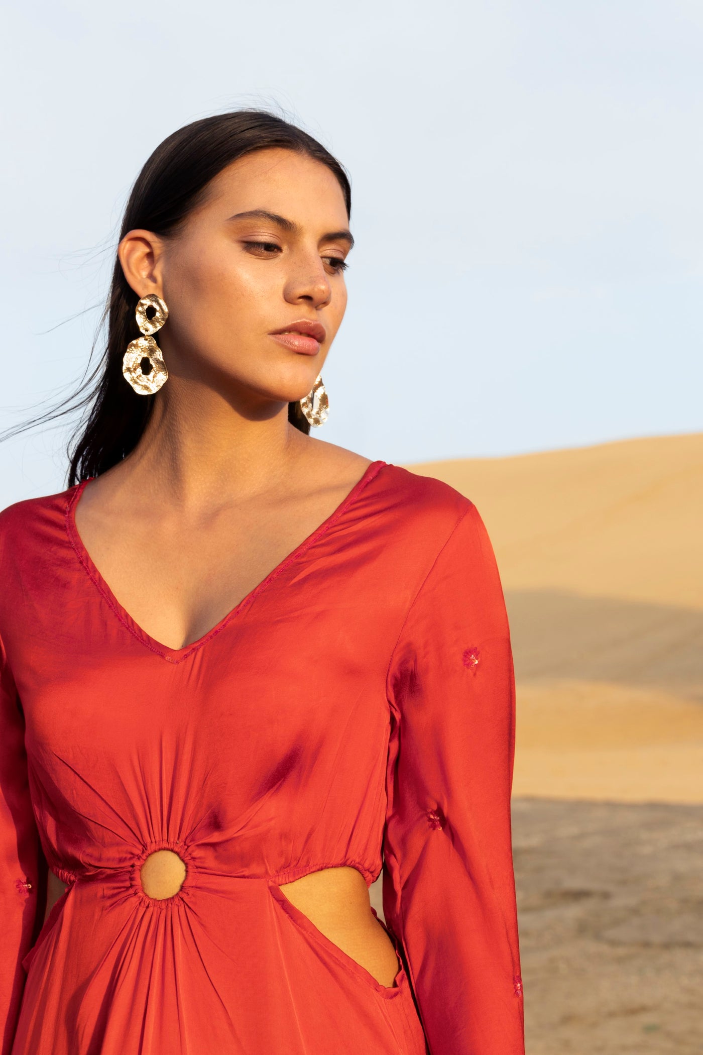 Crimson Glow Maxi Dress