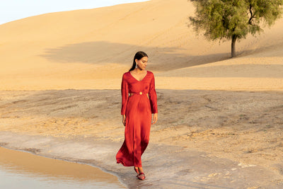 Crimson Glow Maxi Dress