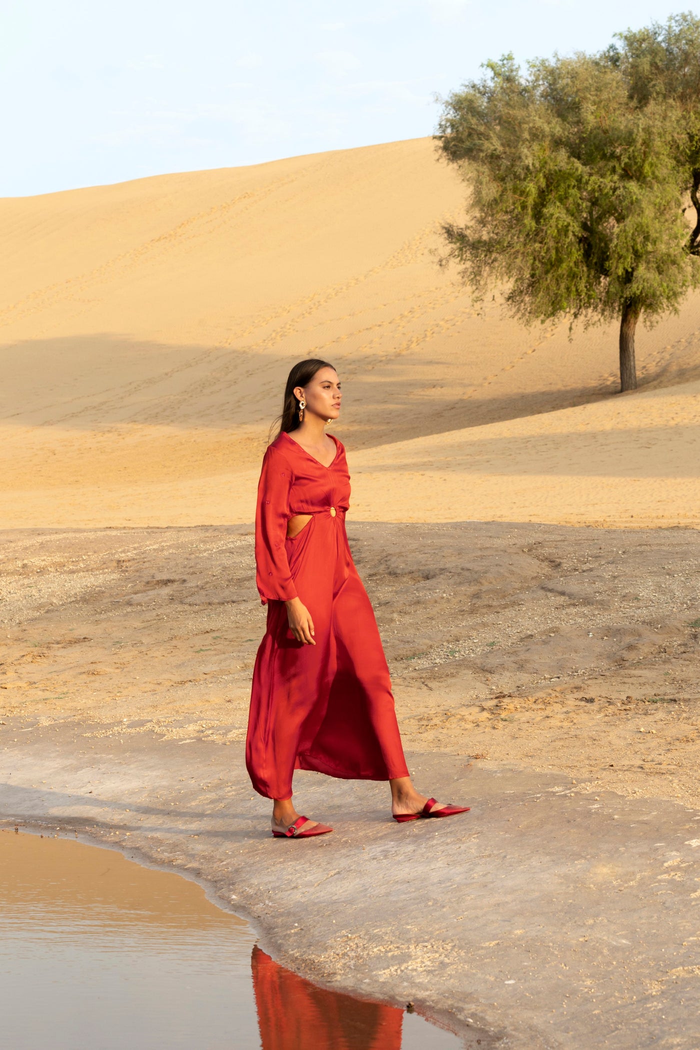 Crimson Glow Maxi Dress