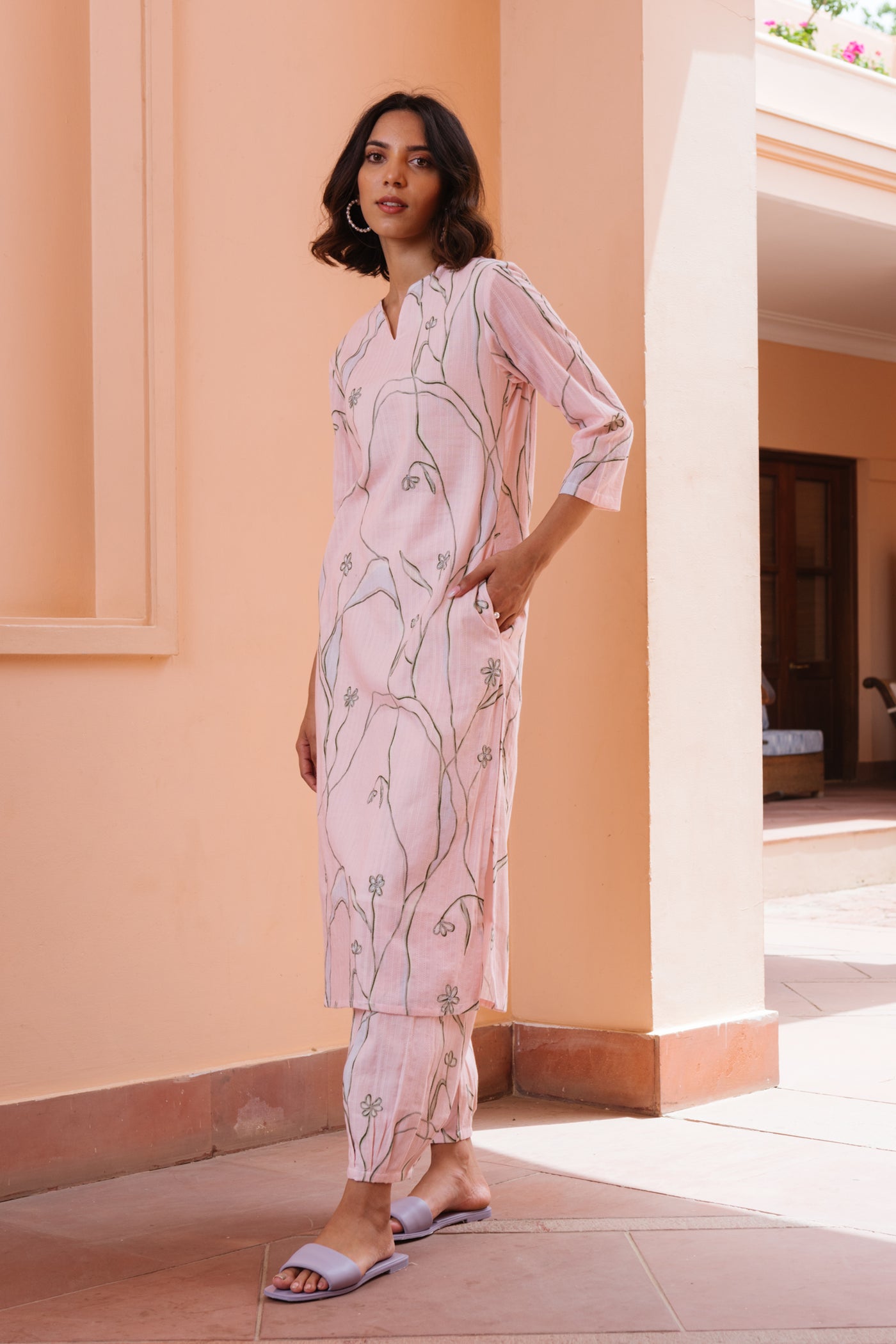 Cherry Blossom Printed Kurta
