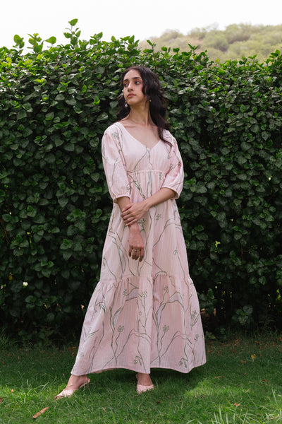 Cherry Blossom Printed Maxi Dress