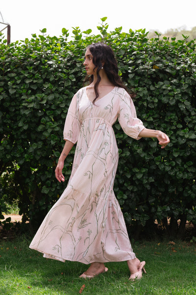 Cherry Blossom Printed Maxi Dress