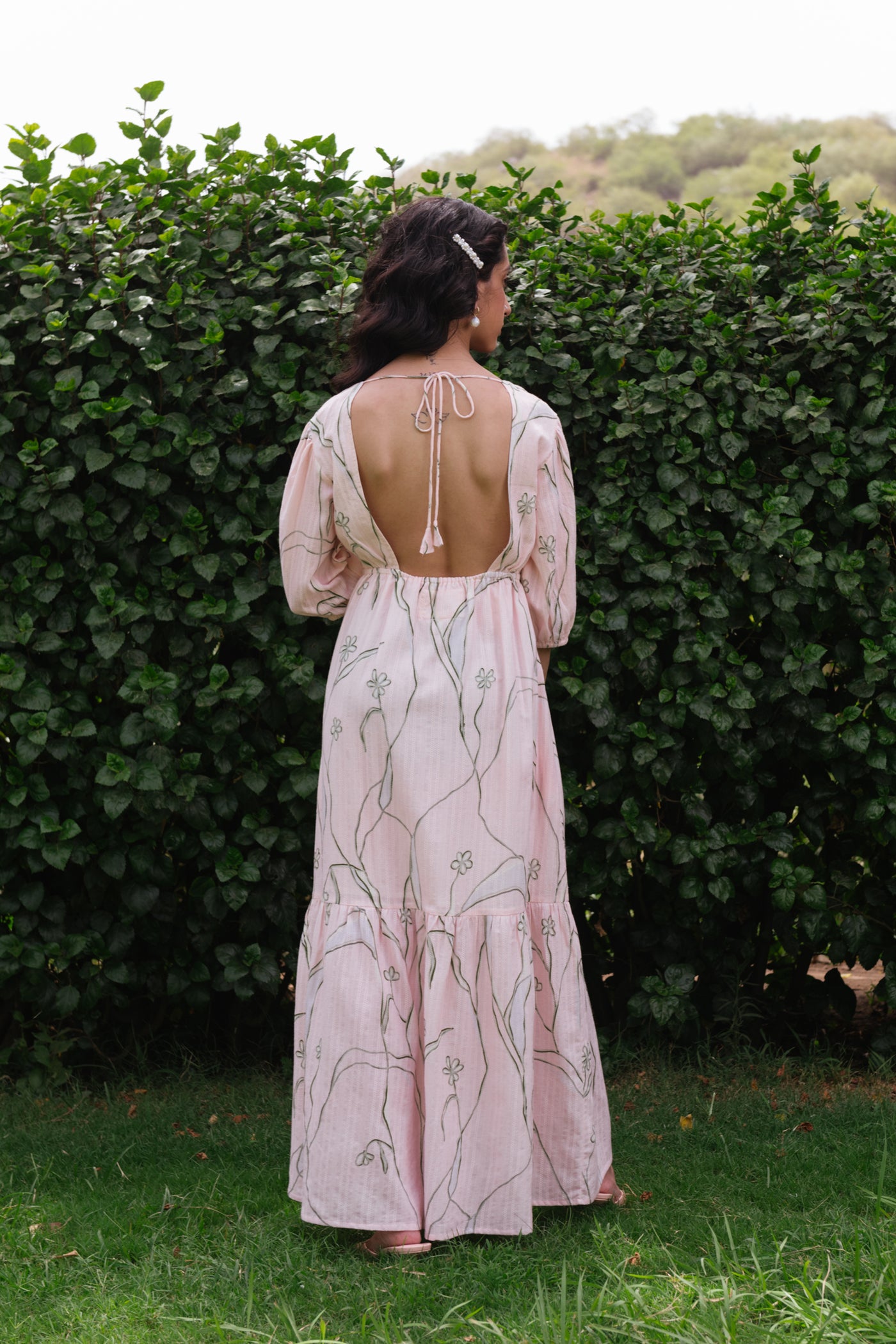 Cherry Blossom Printed Maxi Dress
