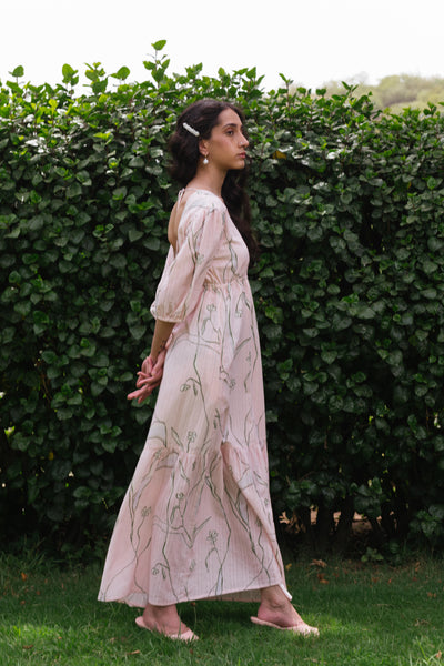 Cherry Blossom Printed Maxi Dress