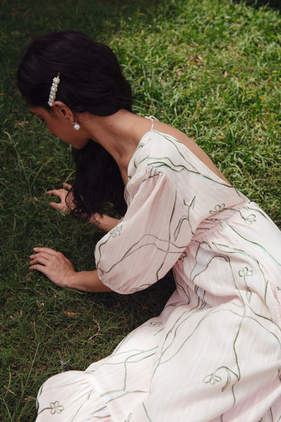 Cherry Blossom Printed Maxi Dress
