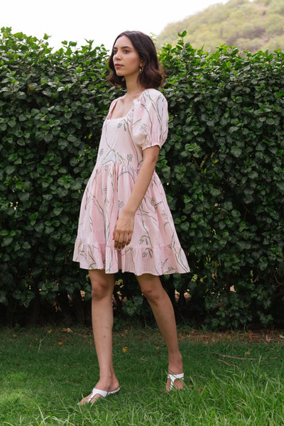 Cherry Blossom Printed Mini Dress